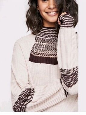 Free People XS Snow Day Thermal and Crochet top